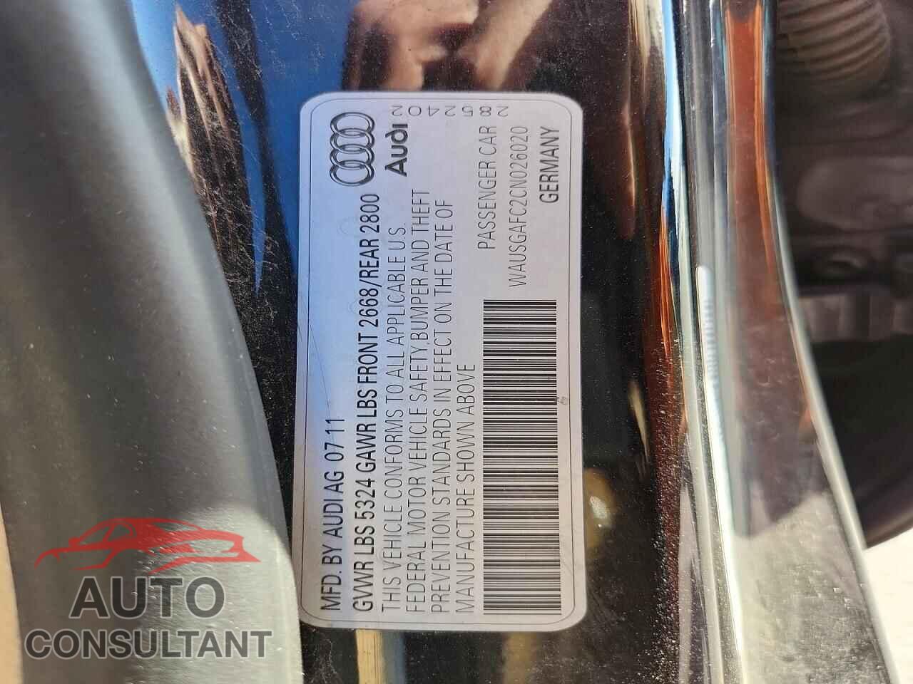 AUDI A7 2012 - WAUSGAFC2CN026020