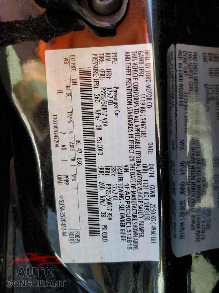 FORD CMAX 2014 - 1FADP5CU0EL512815
