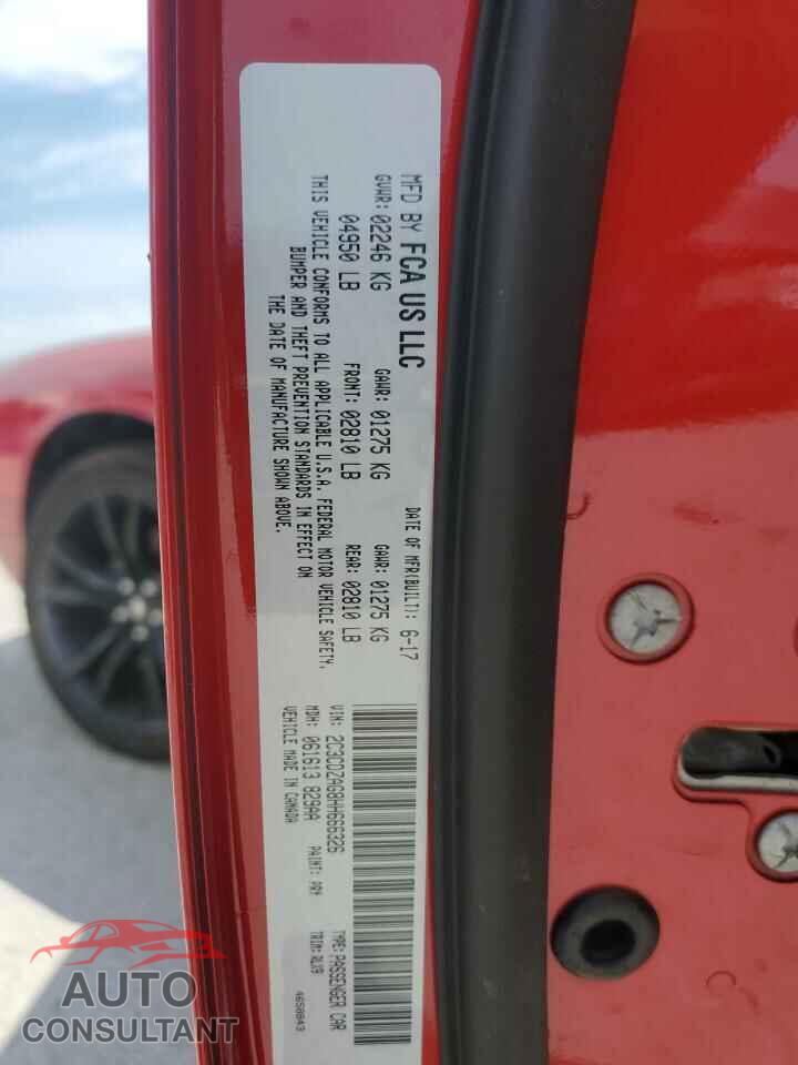 DODGE CHALLENGER 2017 - 2C3CDZAG8HH666326