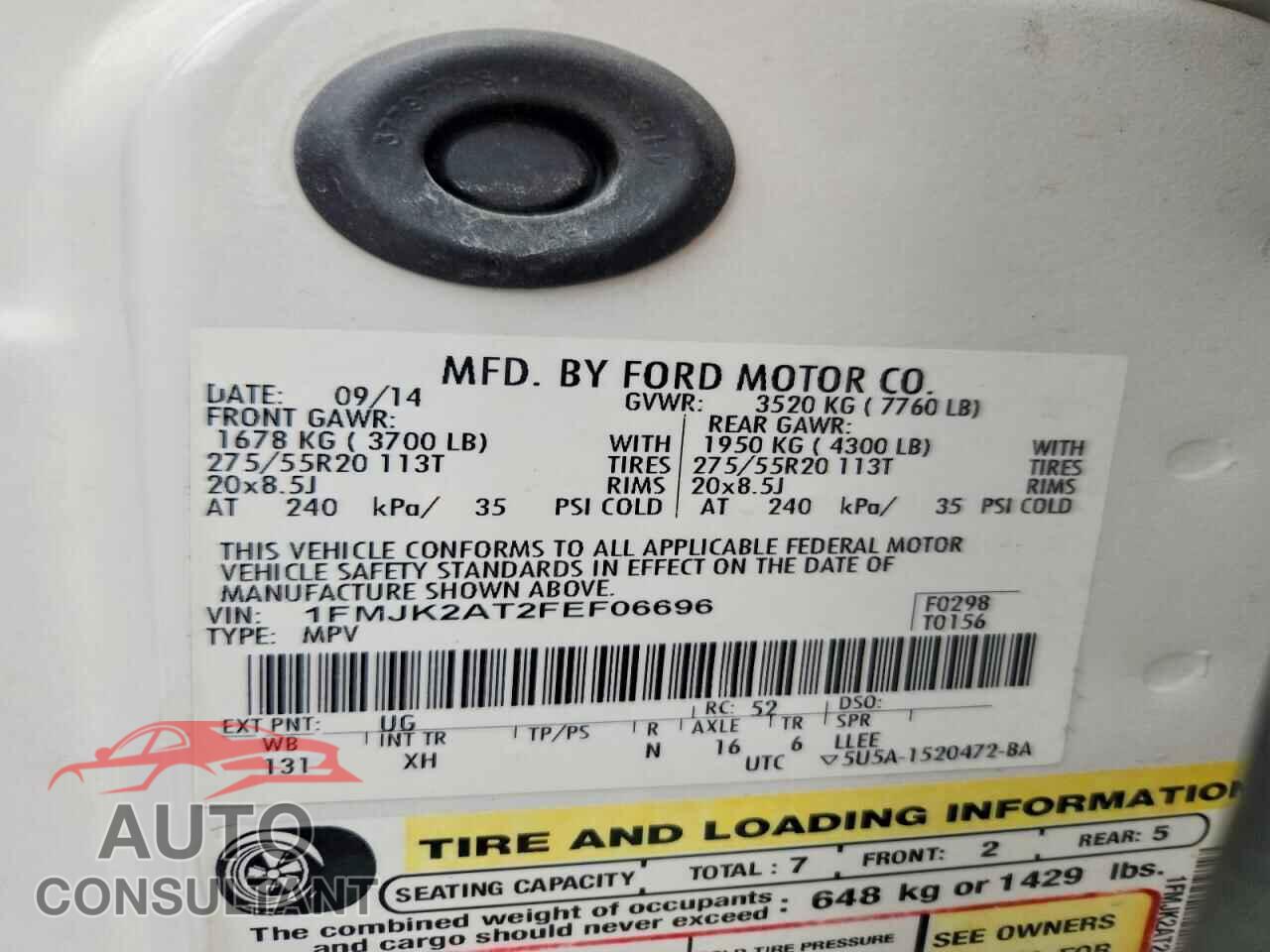 FORD EXPEDITION 2015 - 1FMJK2AT2FEF06696