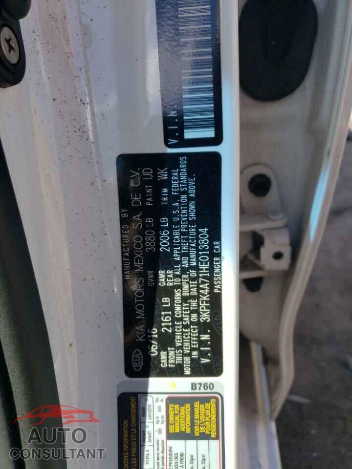KIA FORTE 2017 - 3KPFK4A71HE013804