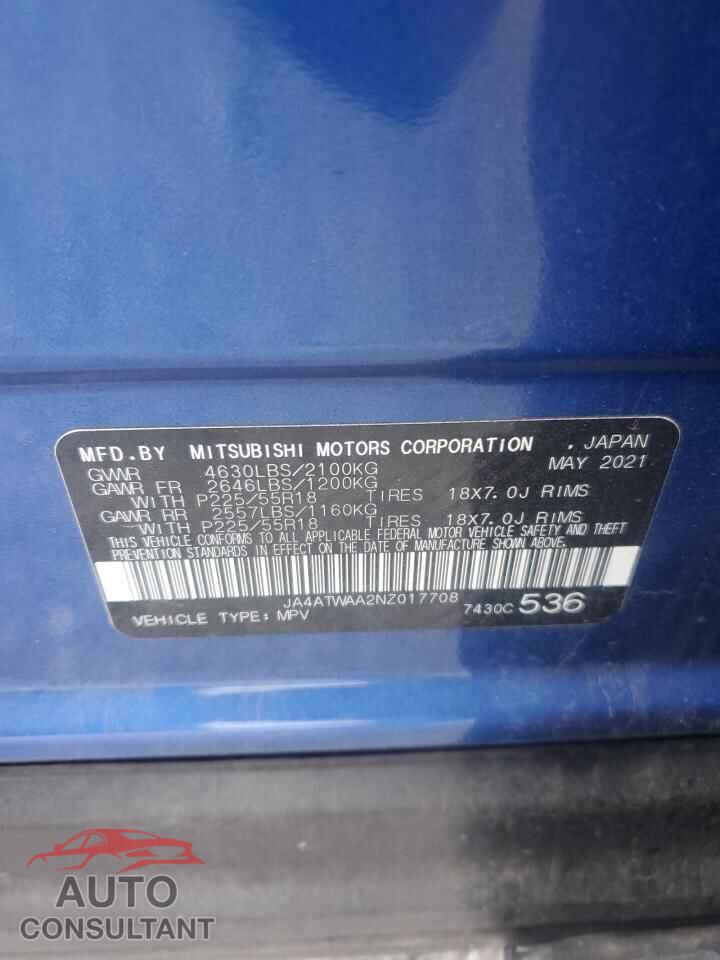 MITSUBISHI ECLIPSE 2022 - JA4ATWAA2NZ017708