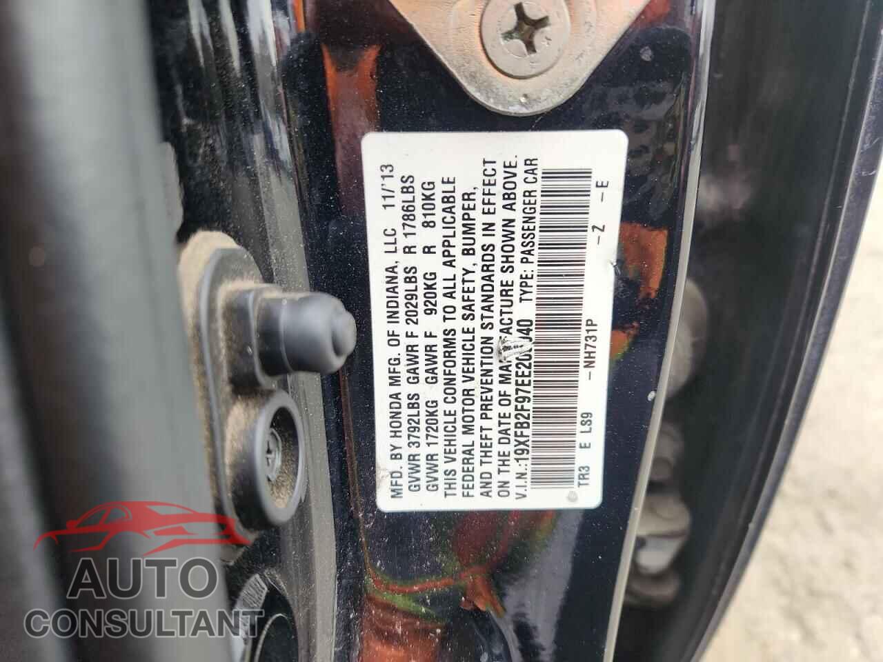 HONDA CIVIC 2014 - 19XFB2F97EE200040