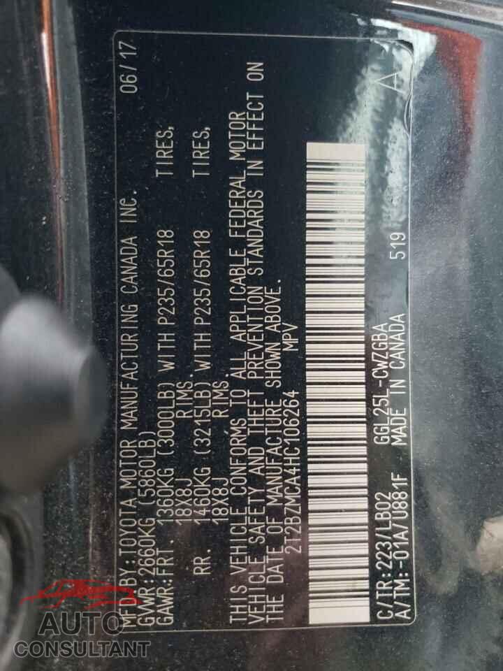 LEXUS RX350 2017 - 2T2BZMCA4HC106264