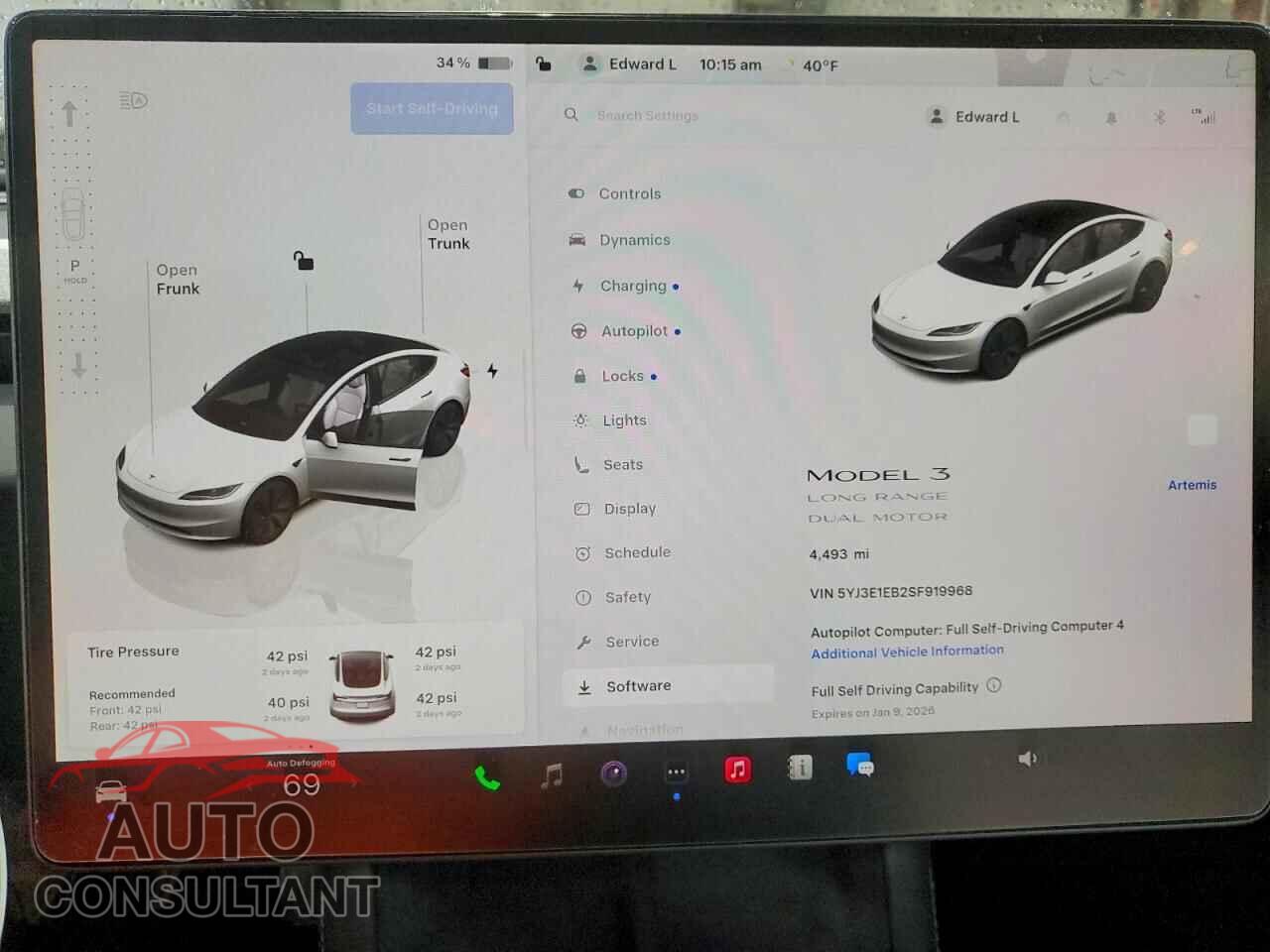 TESLA MODEL 3 2025 - 5YJ3E1EB2SF919968