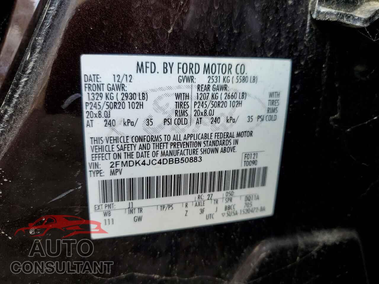 FORD EDGE 2013 - 2FMDK4JC4DBB50883