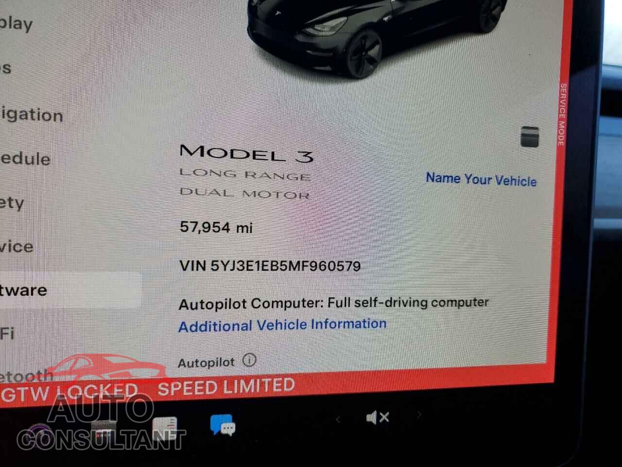 TESLA MODEL 3 2021 - 5YJ3E1EB5MF960579