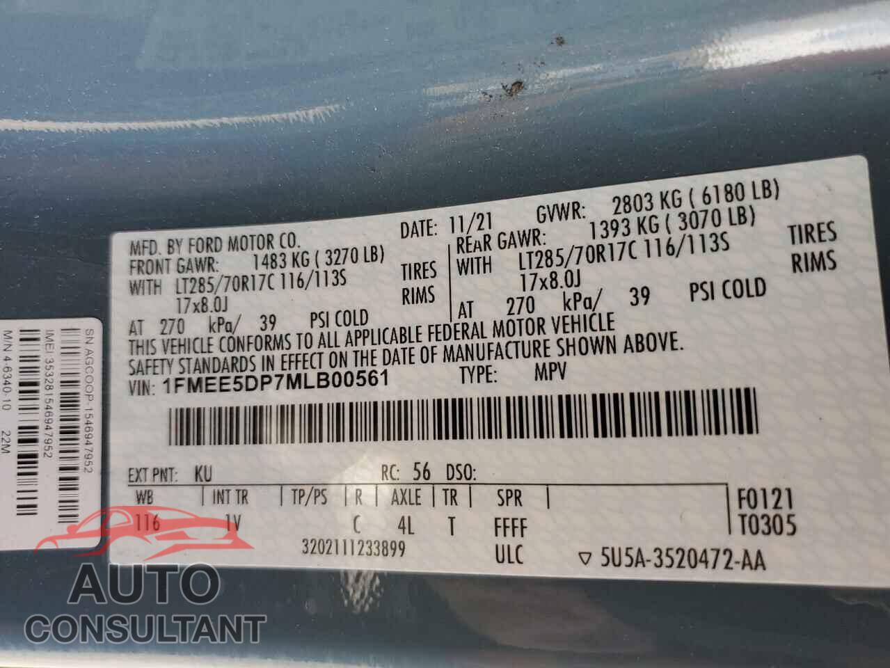 FORD BRONCO 2021 - 1FMEE5DP7MLB00561
