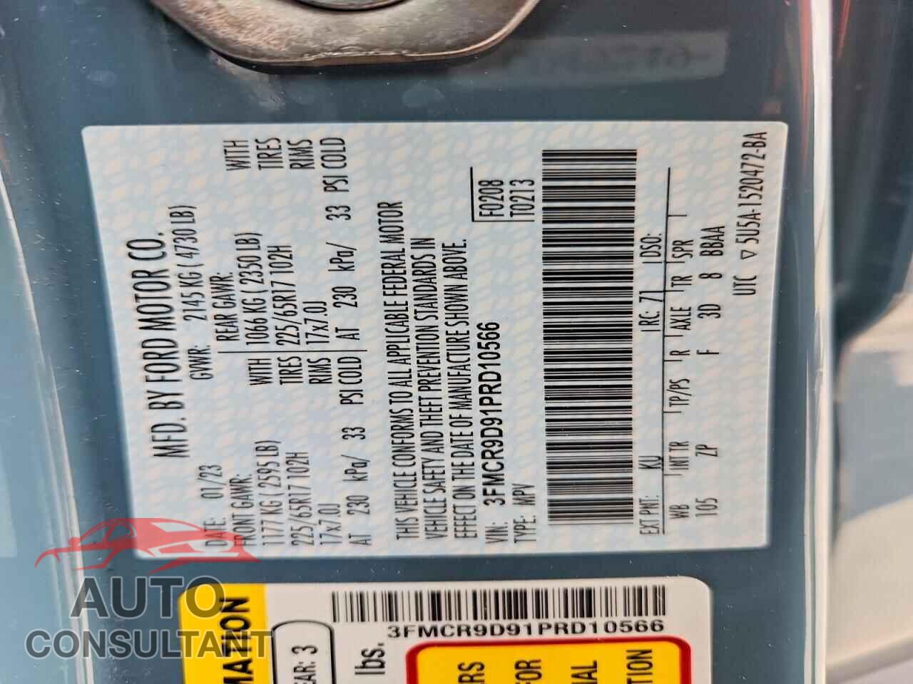 FORD BRONCO 2023 - 3FMCR9D91PRD10566