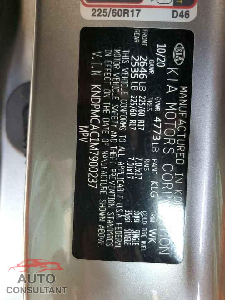 KIA SPORTAGE 2021 - KNDPMCAC1M7900237