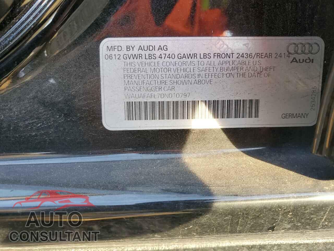 AUDI A4 2013 - WAUAFAFL7DN010797