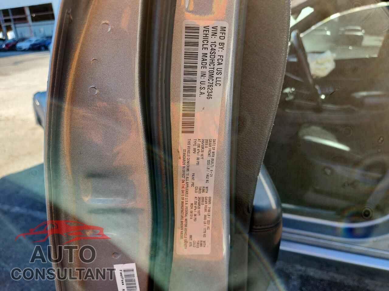 DODGE DURANGO 2021 - 1C4SDHCT0MC762346