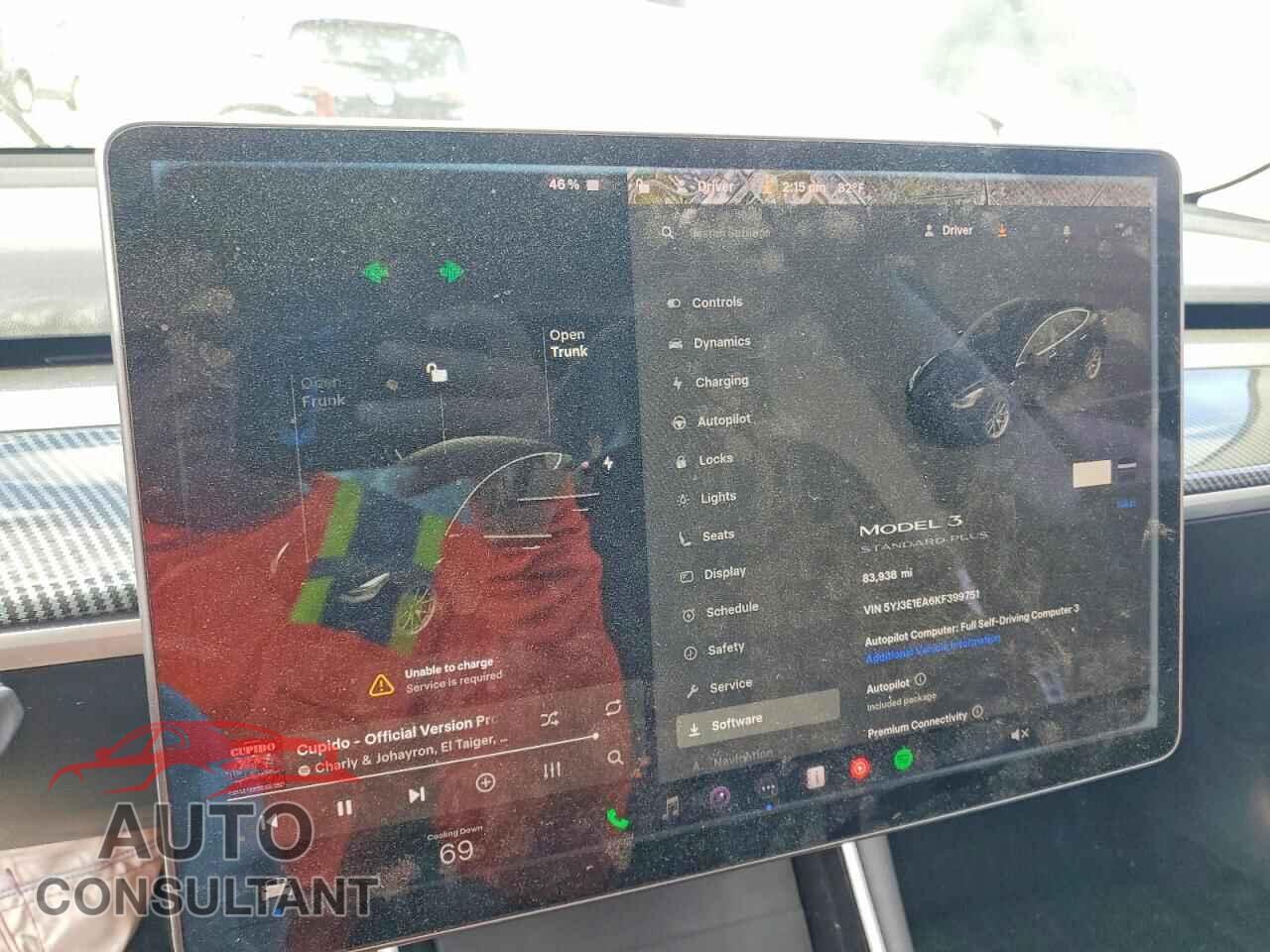 TESLA MODEL 3 2019 - 5YJ3E1EA6KF399751