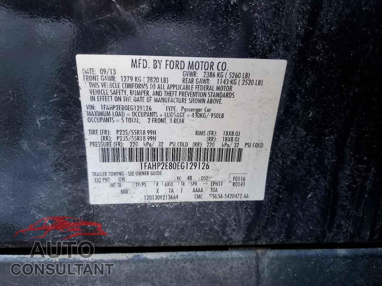 FORD TAURUS 2014 - 1FAHP2E80EG129126