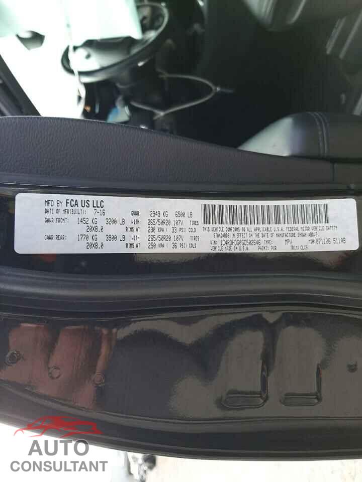 DODGE DURANGO 2016 - 1C4RDHDG0GC502646