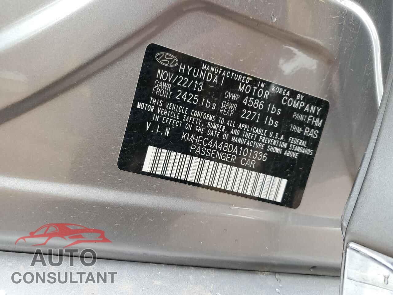 HYUNDAI SONATA 2013 - KMHEC4A48DA101336