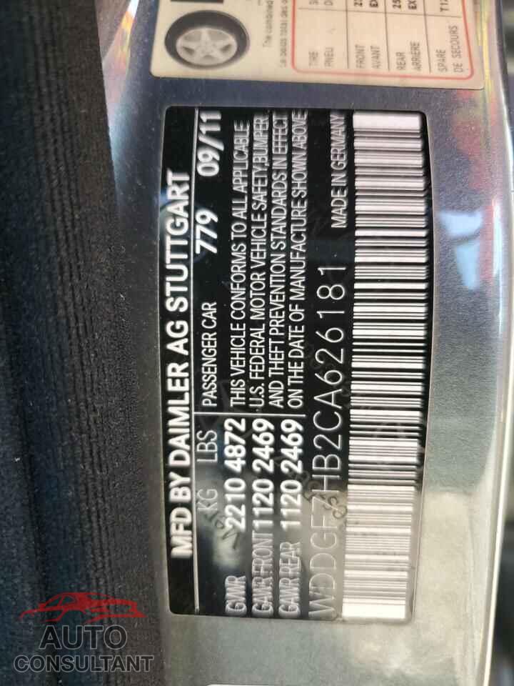 MERCEDES-BENZ C-CLASS 2012 - WDDGF7HB2CA626181