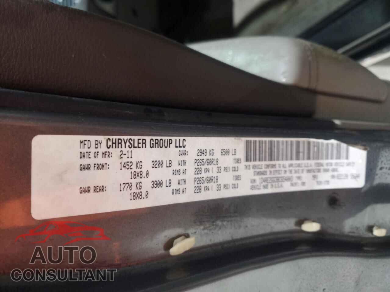 DODGE DURANGO 2011 - 1D4RE2GG3BC654003