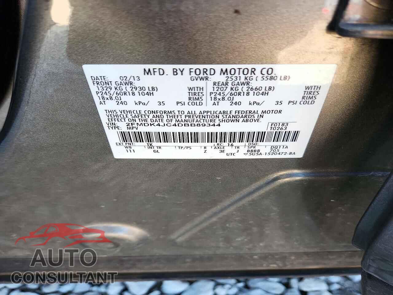 FORD EDGE 2013 - 2FMDK4JC4DBB89344