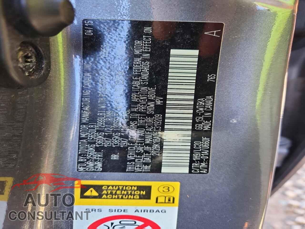 LEXUS RX350 2015 - 2T2BK1BA7FC319209