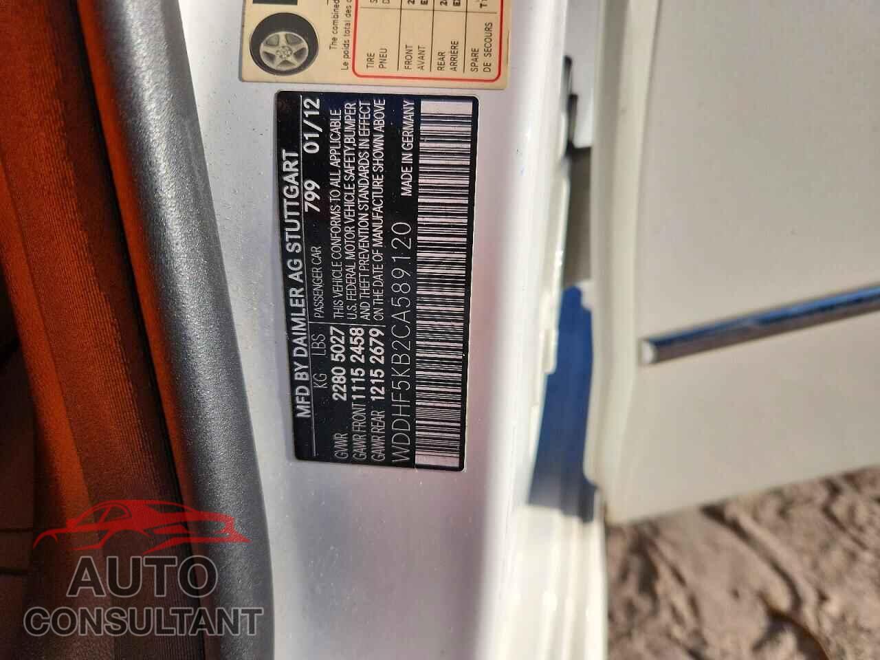MERCEDES-BENZ E-CLASS 2012 - WDDHF5KB2CA589120