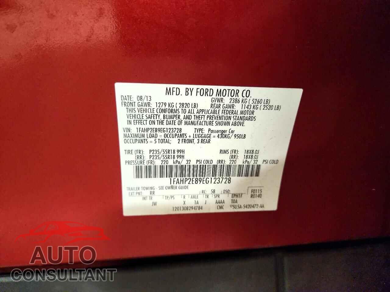 FORD TAURUS 2014 - 1FAHP2E89EG123728