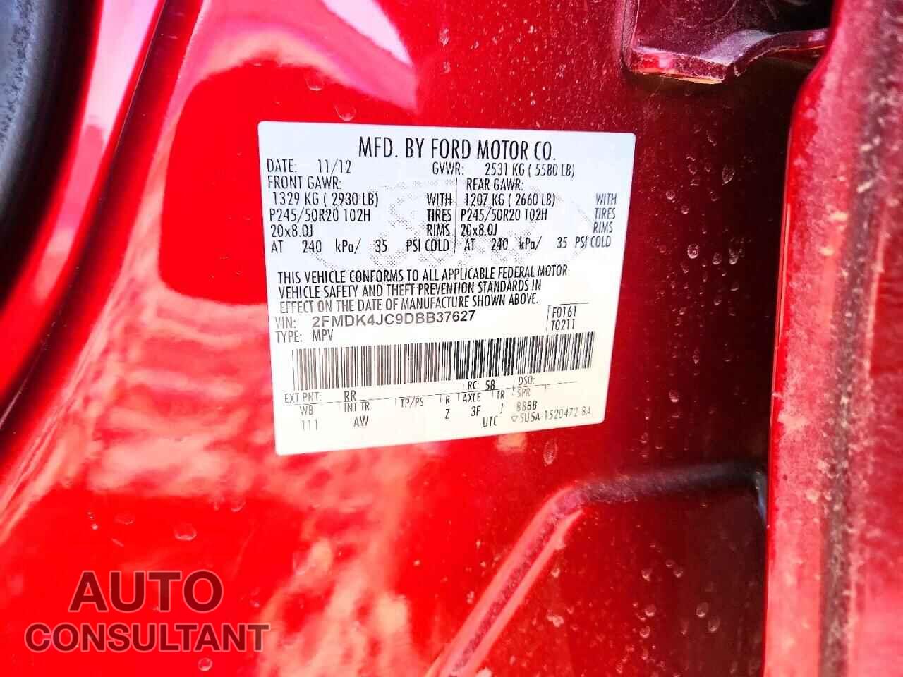 FORD EDGE 2013 - 2FMDK4JC9DBB37627