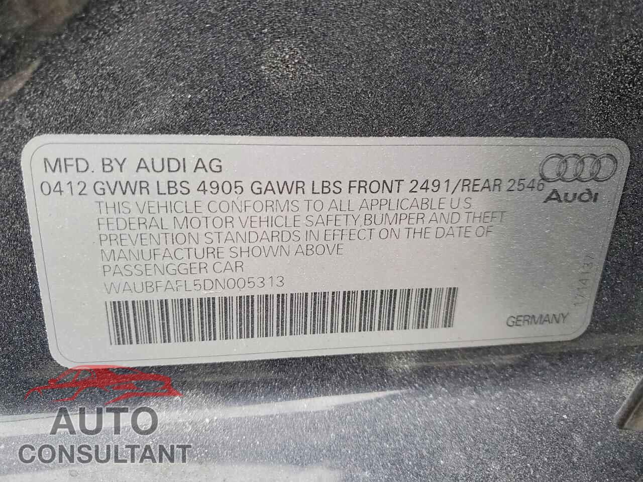AUDI A4 2013 - WAUBFAFL5DN005313