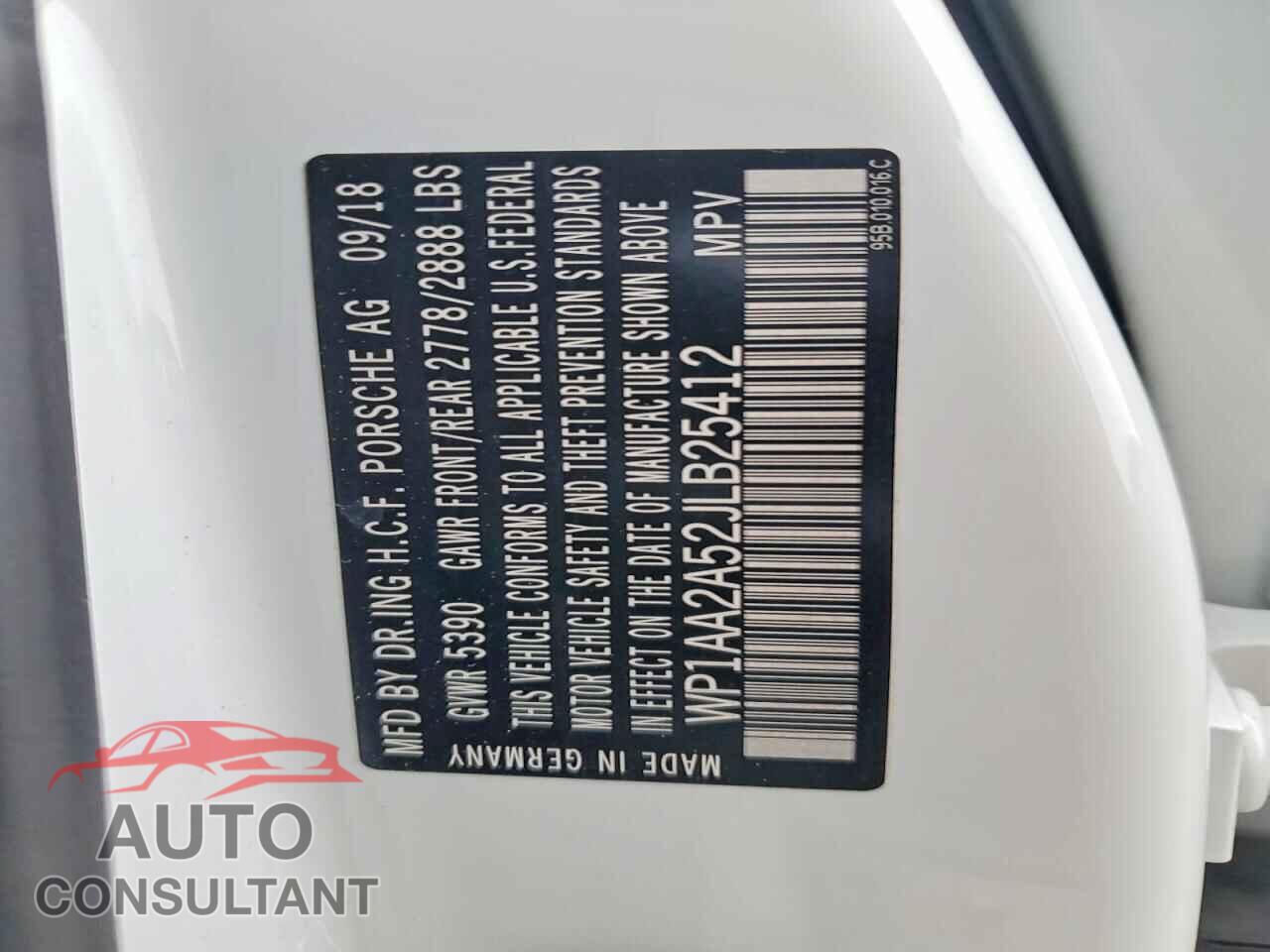 PORSCHE MACAN 2018 - WP1AA2A52JLB25412