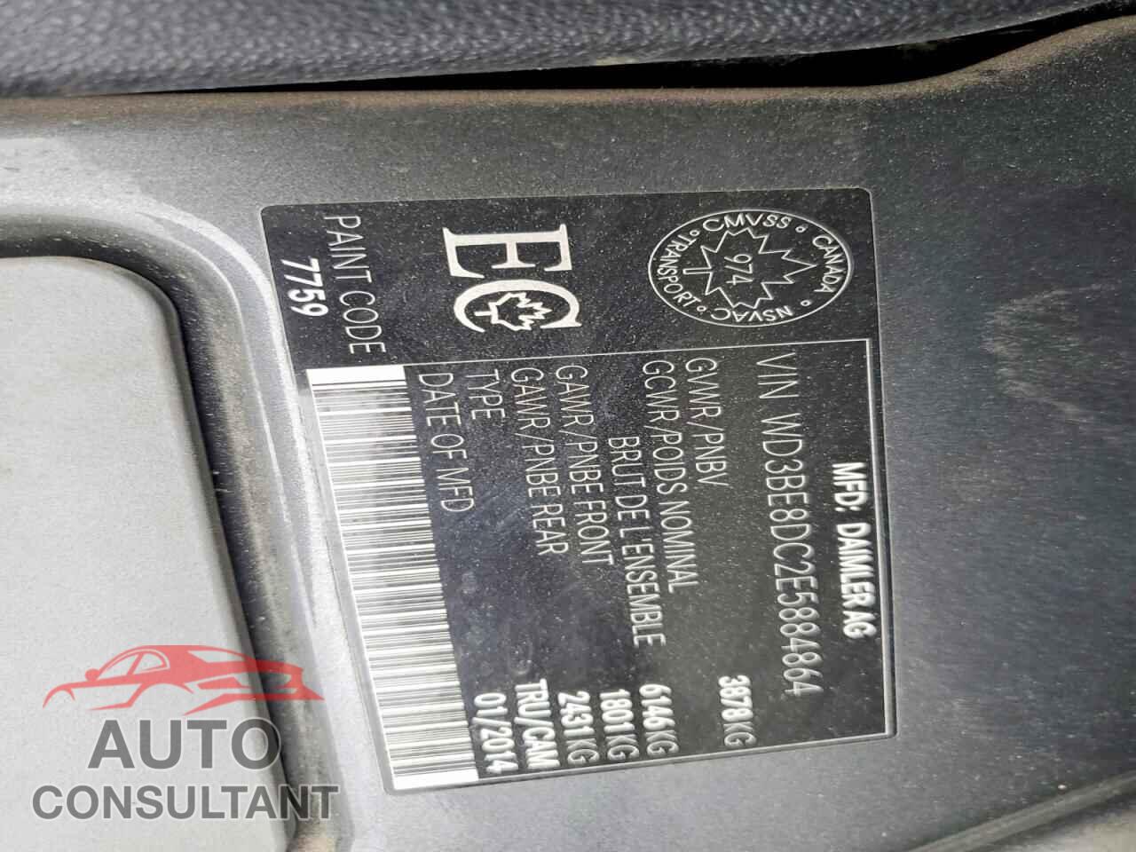 MERCEDES-BENZ SPRINTER 2014 - WD3BE8DC2E5884864