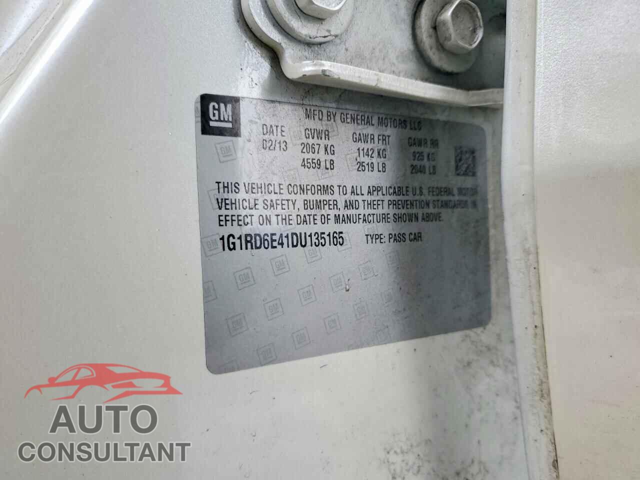 CHEVROLET VOLT 2013 - 1G1RD6E41DU135165