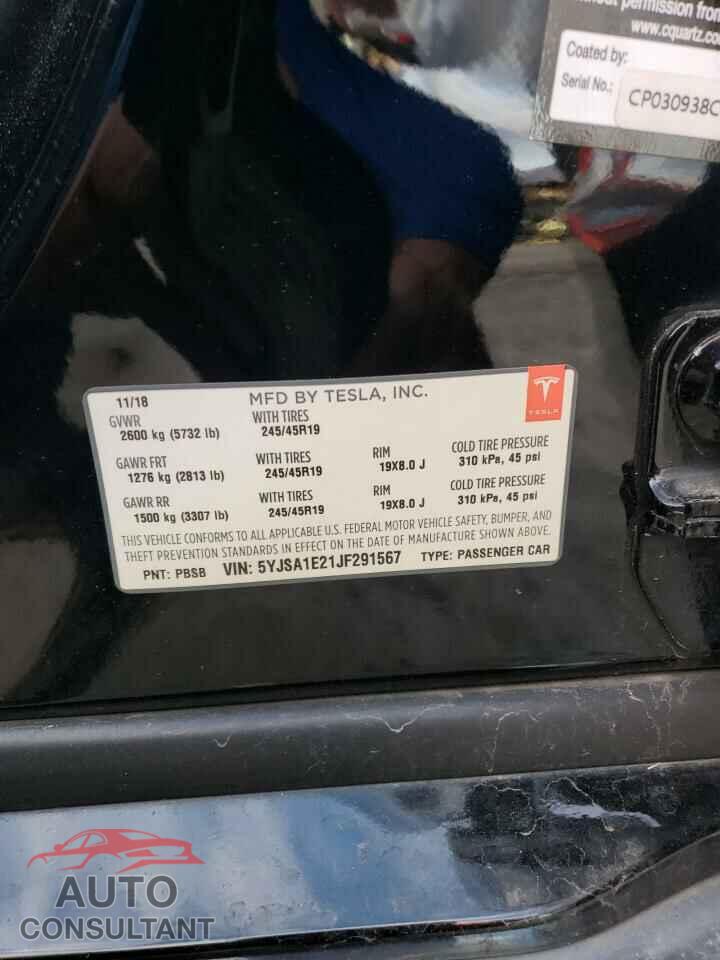 TESLA MODEL S 2018 - 5YJSA1E21JF291567