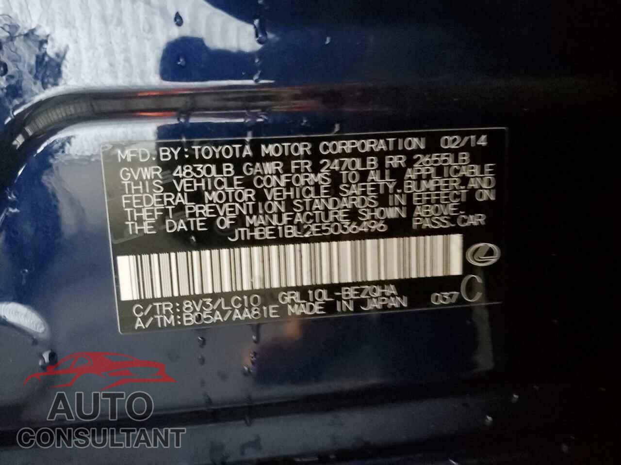 LEXUS GS350 2014 - JTHBE1BL2E5036496
