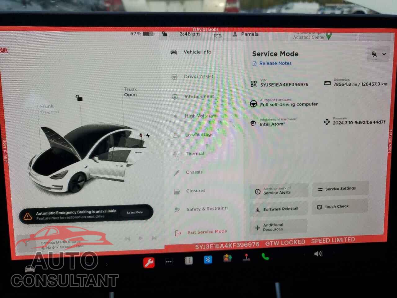 TESLA MODEL 3 2019 - 5YJ3E1EA4KF396976