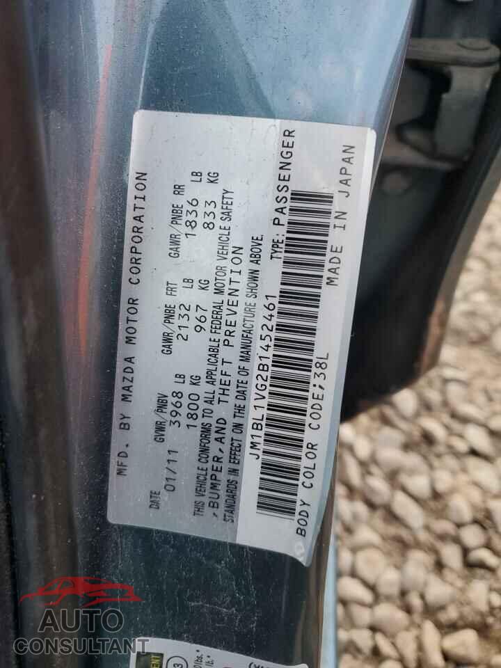 MAZDA 3 2011 - JM1BL1VG2B1452461