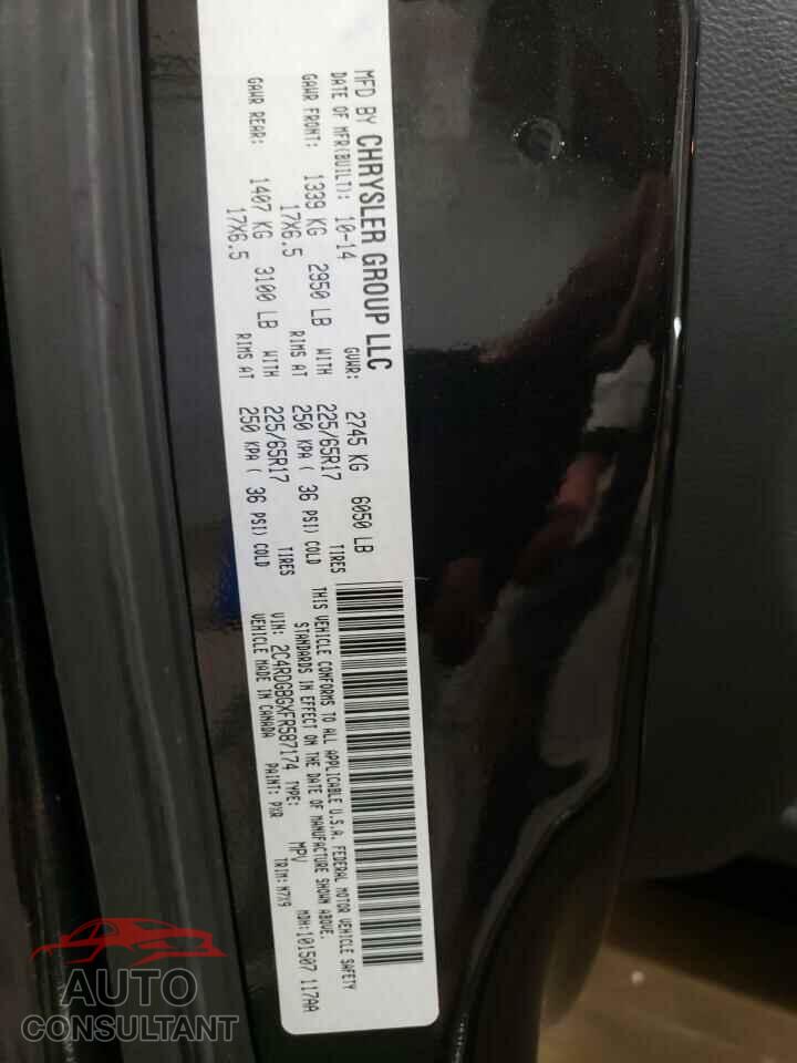 DODGE CARAVAN 2015 - 2C4RDGBGXFR587174