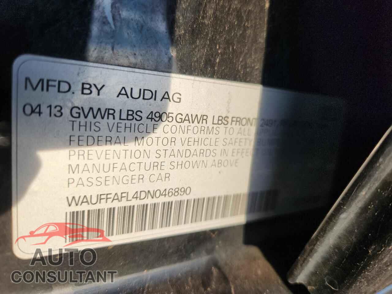 AUDI A4 2013 - WAUFFAFL4DN046890