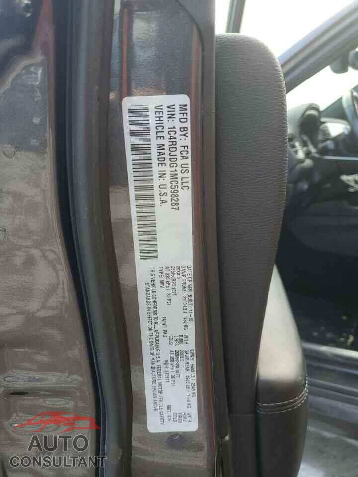 DODGE DURANGO 2021 - 1C4RDJDG1MC598287