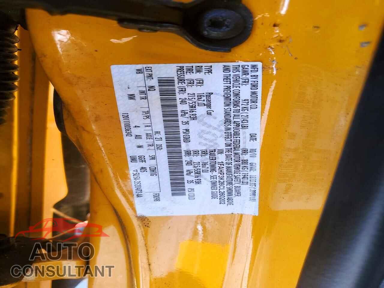 FORD FOCUS 2012 - 1FAHP3K26CL260202