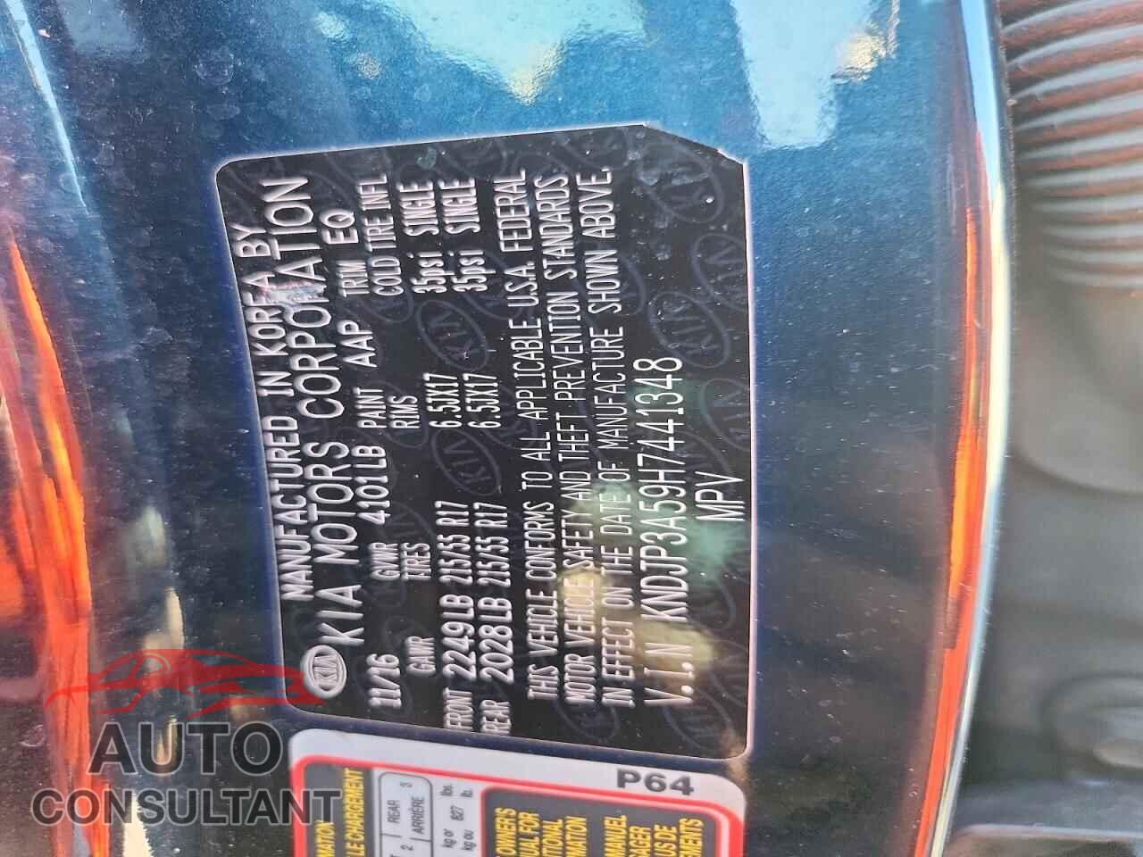 KIA SOUL 2017 - KNDJP3A59H7441348
