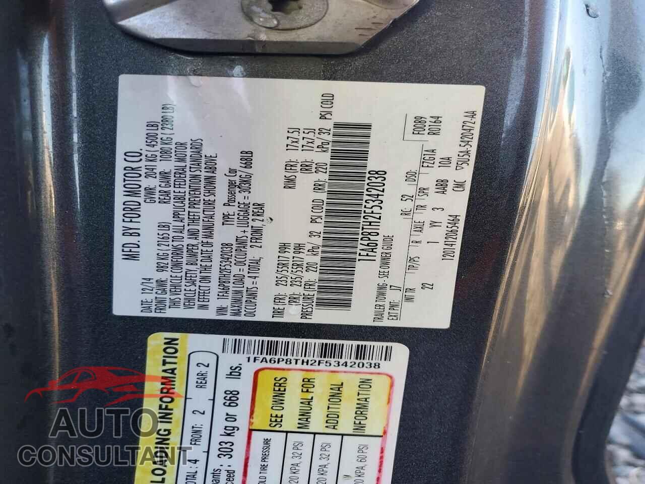 FORD MUSTANG 2015 - 1FA6P8TH2F5342038