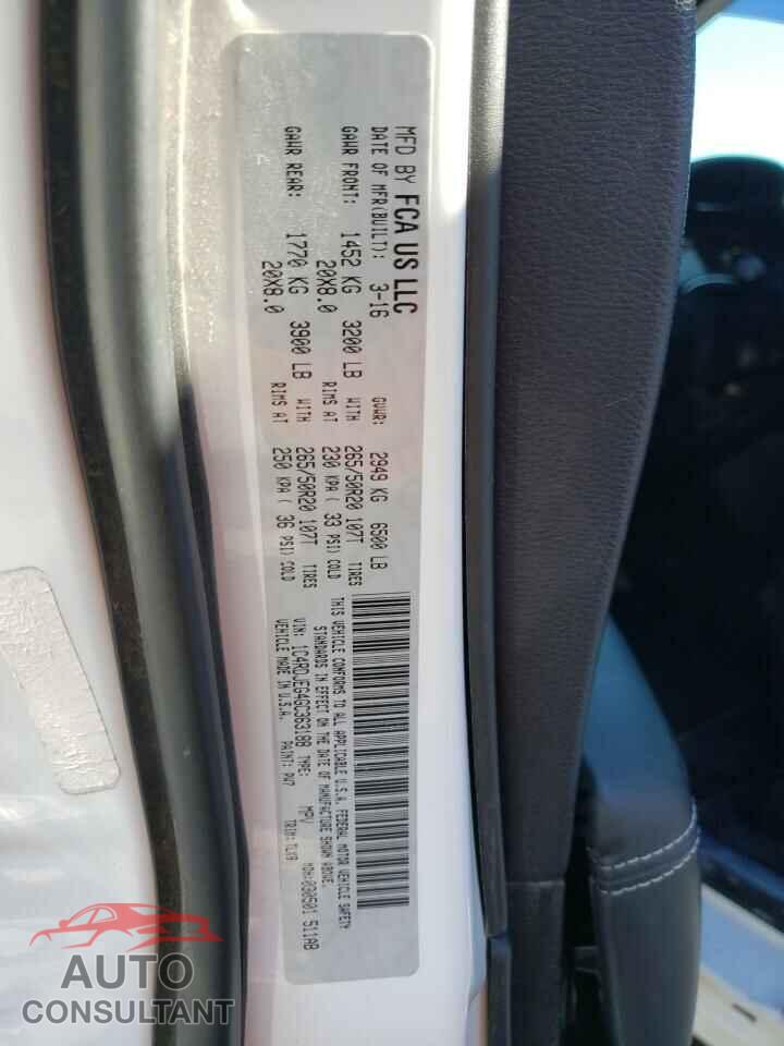 DODGE DURANGO 2016 - 1C4RDJEG4GC363188