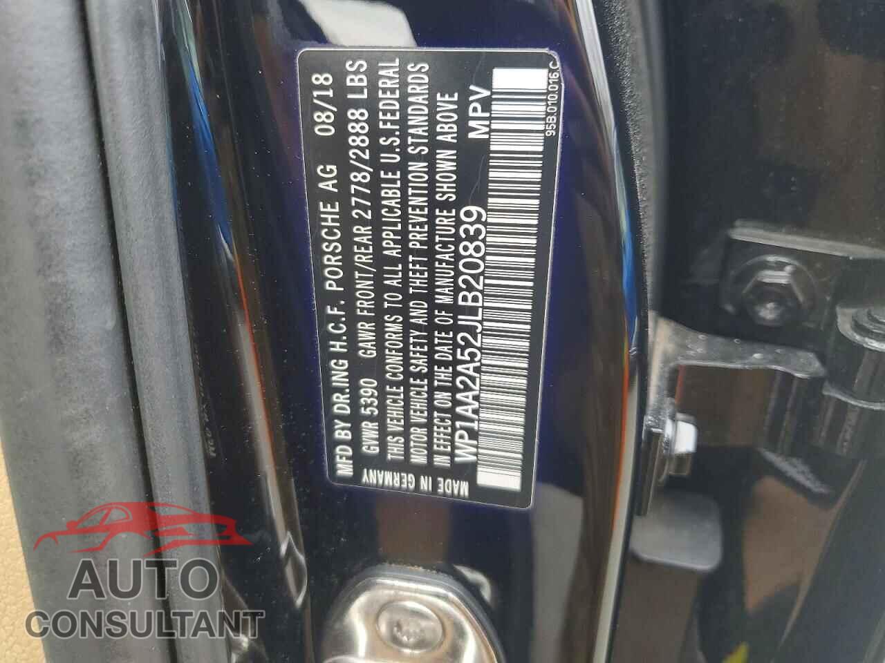 PORSCHE MACAN 2018 - WP1AA2A52JLB20839