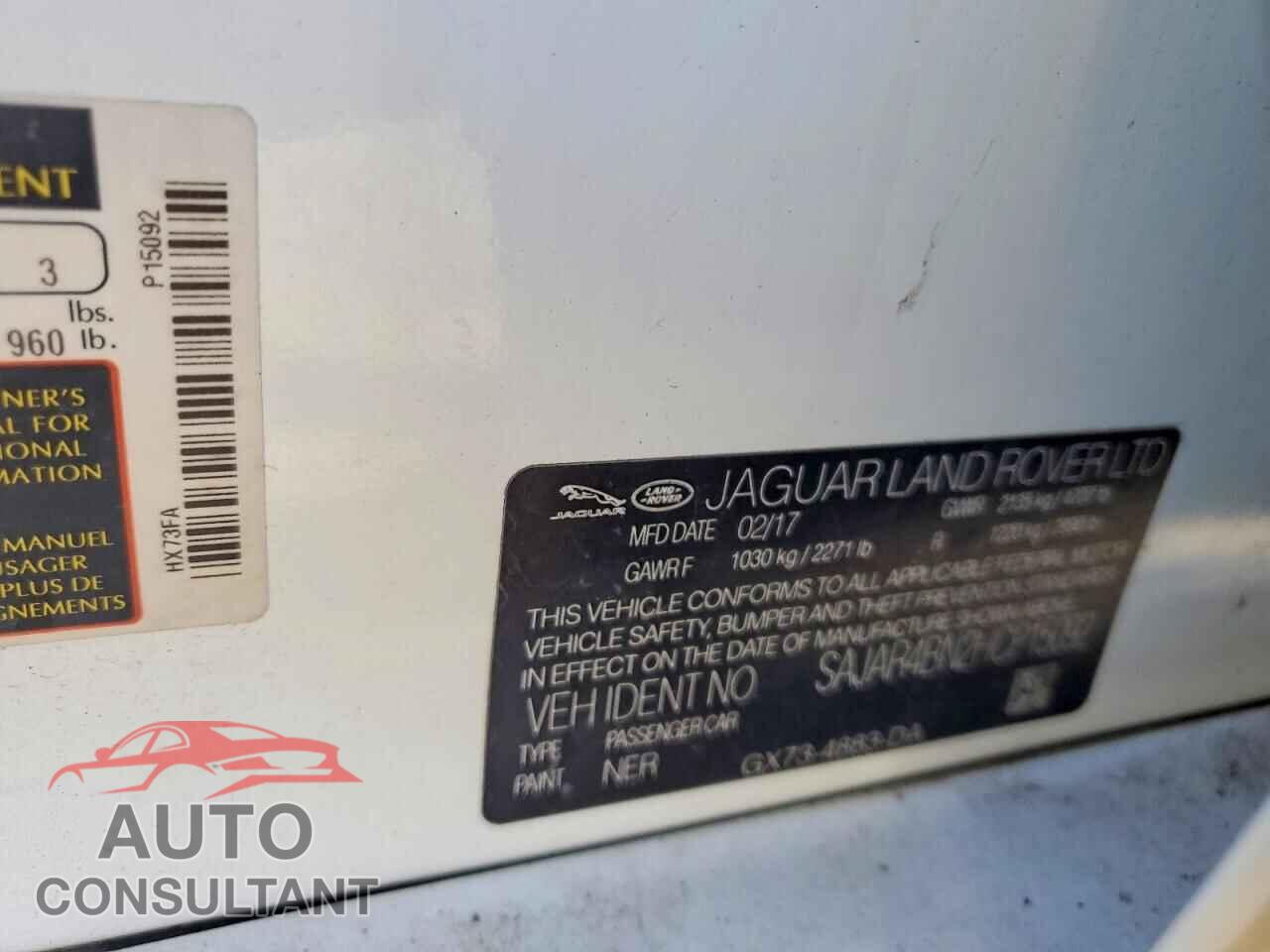 JAGUAR XE 2017 - SAJAR4BN2HCP15092