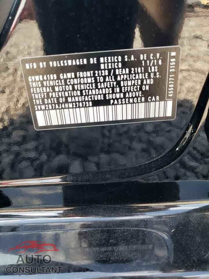 VOLKSWAGEN JETTA 2017 - 3VW2B7AJ4HM276738