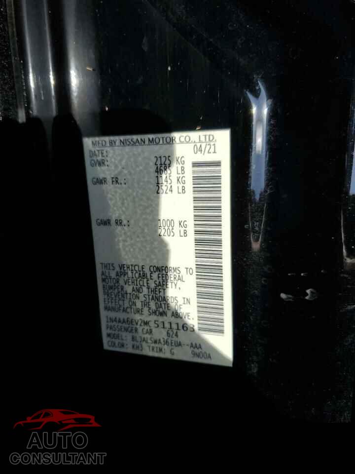 NISSAN MAXIMA 2021 - 1N4AA6EV2MC511163