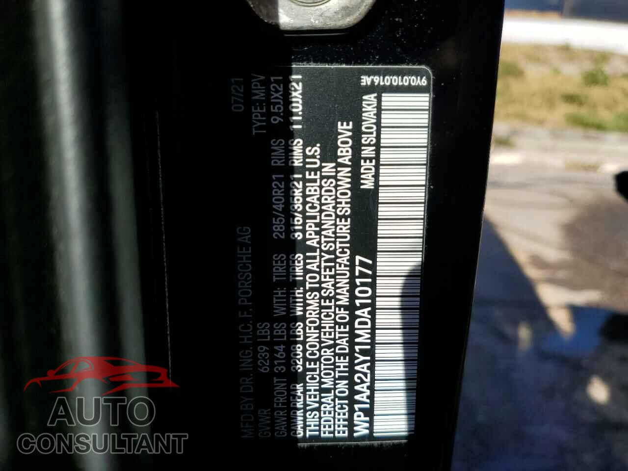 PORSCHE CAYENNE 2021 - WP1AA2AY1MDA10177