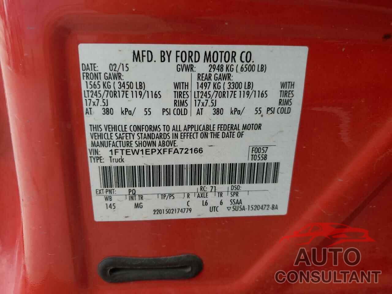 FORD F-150 2015 - 1FTEW1EPXFFA72166