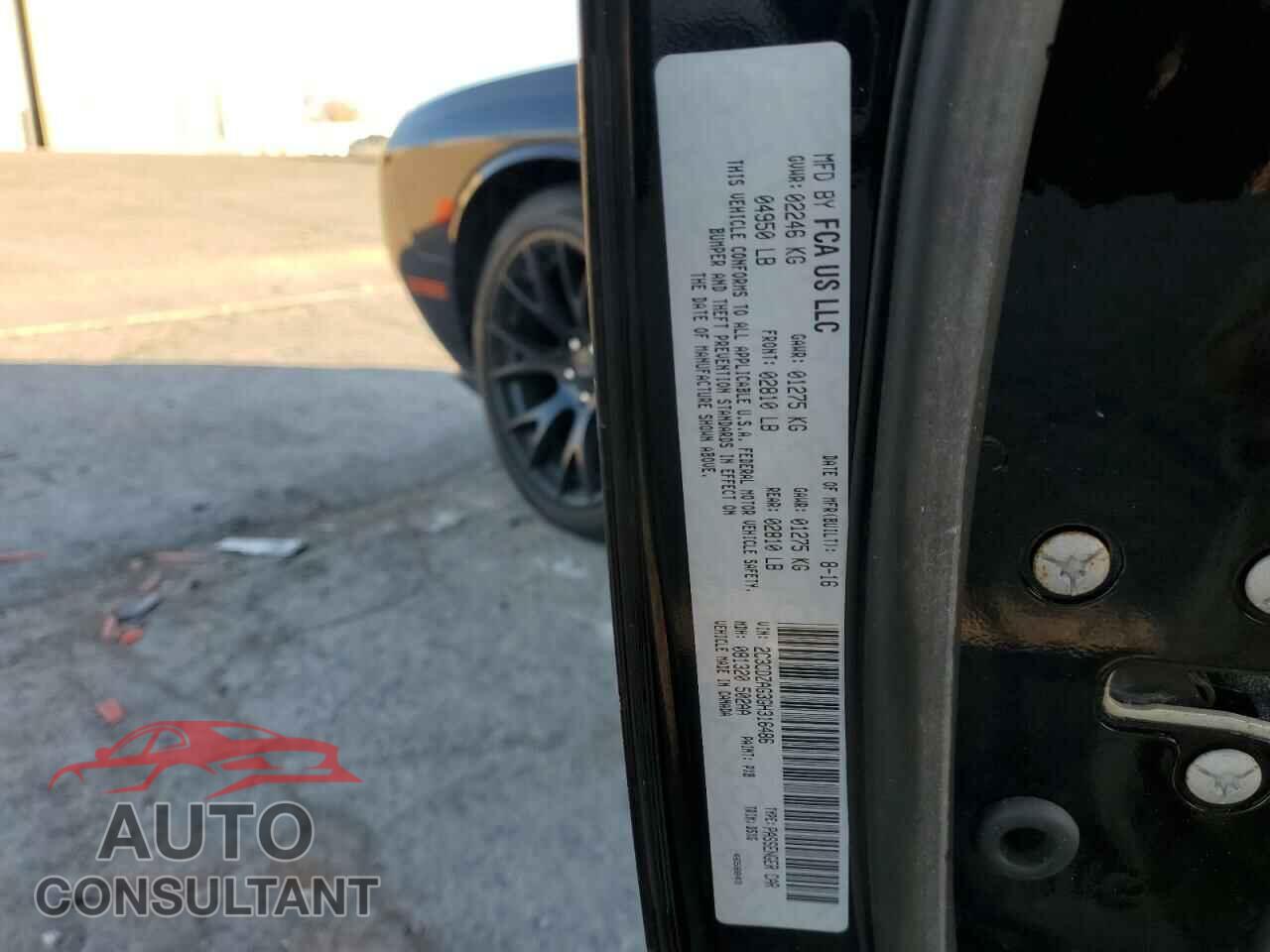 DODGE CHALLENGER 2016 - 2C3CDZAG3GH316486