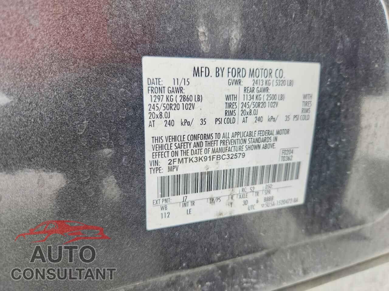 FORD EDGE 2015 - 2FMTK3K91FBC32579